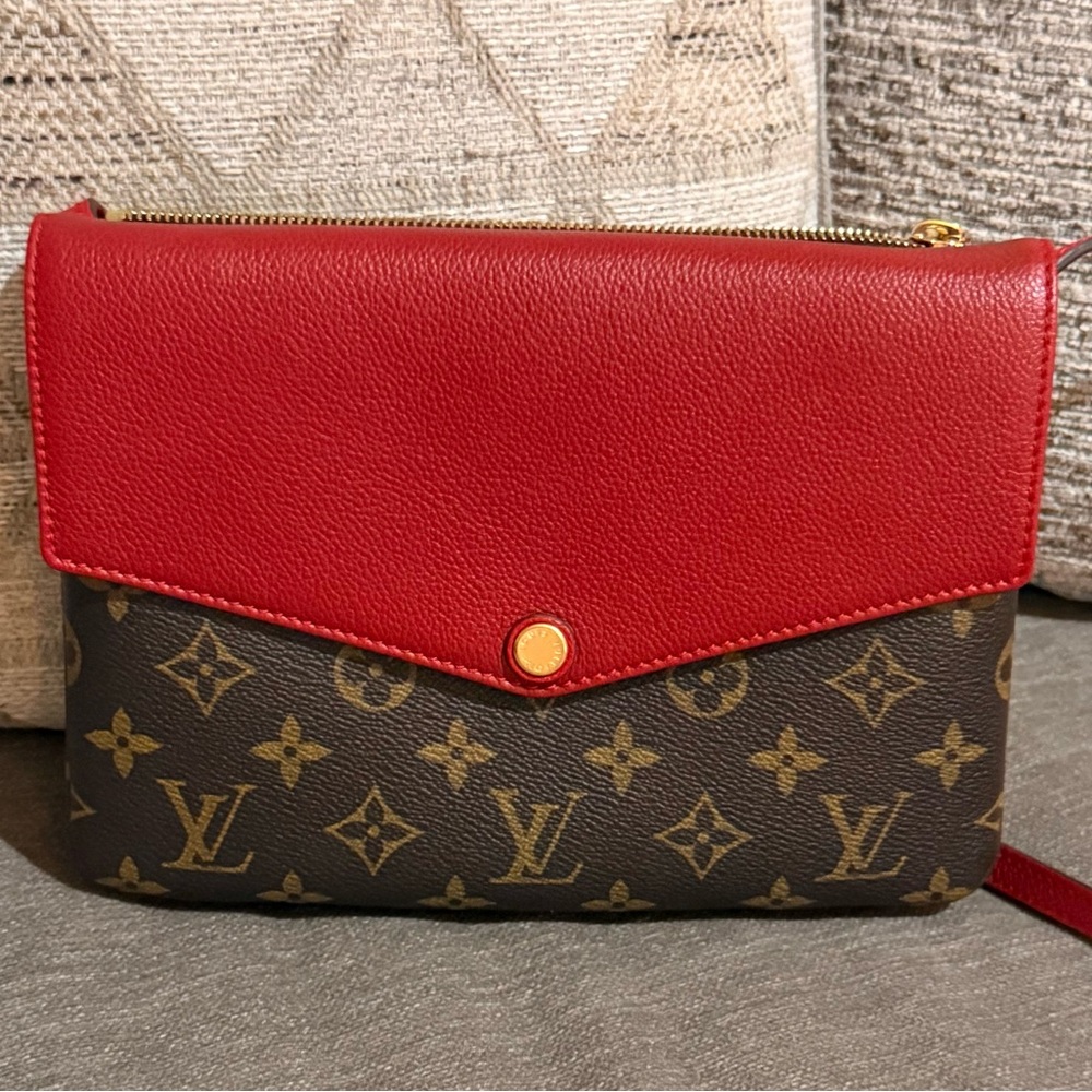 Louis Vuitton Twin Pochette Red  Monogram Crossbody